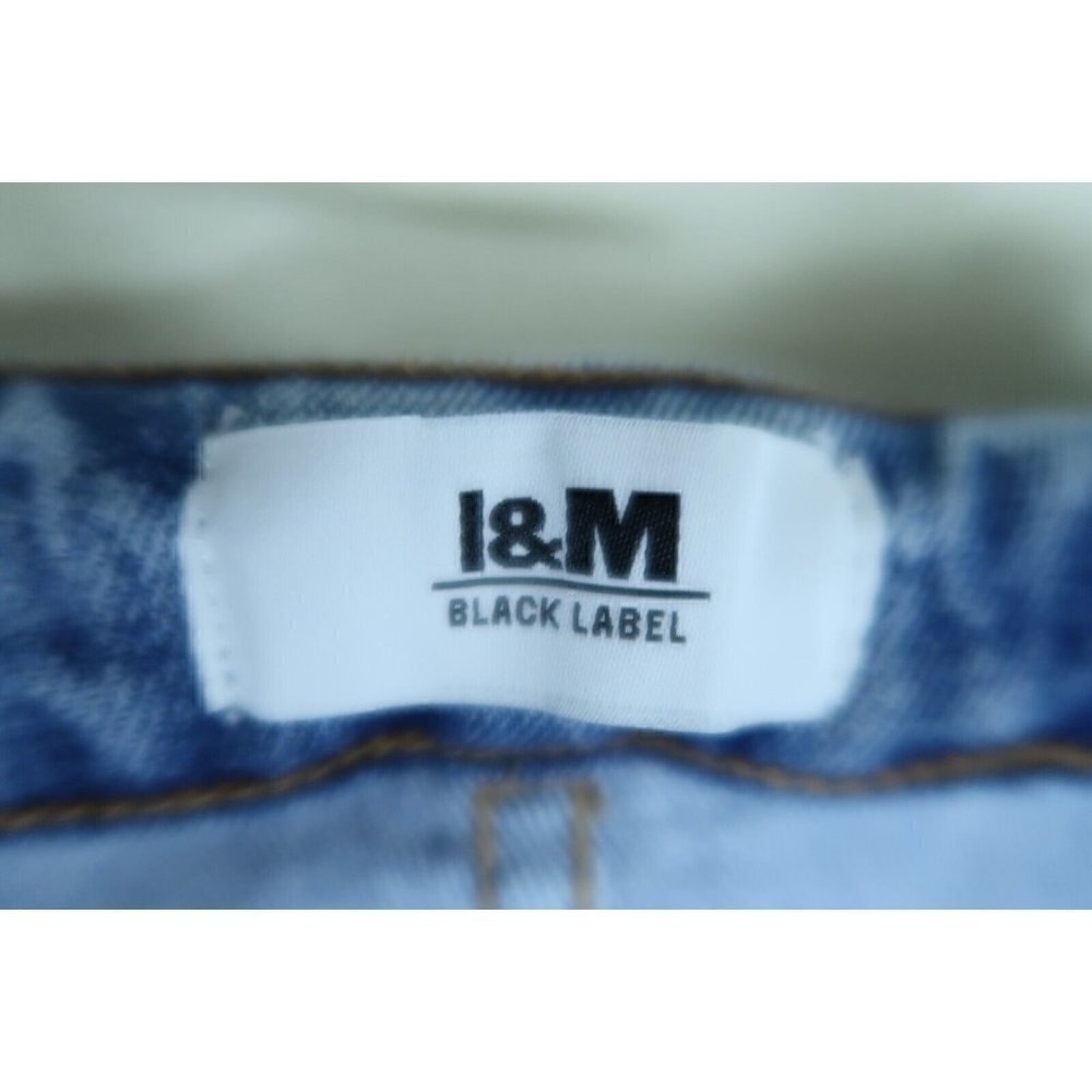 l&M Black Label High Rise Belted Frayed Raw Hem Denim Jean Skirt Size Large - Picture 9 of 10